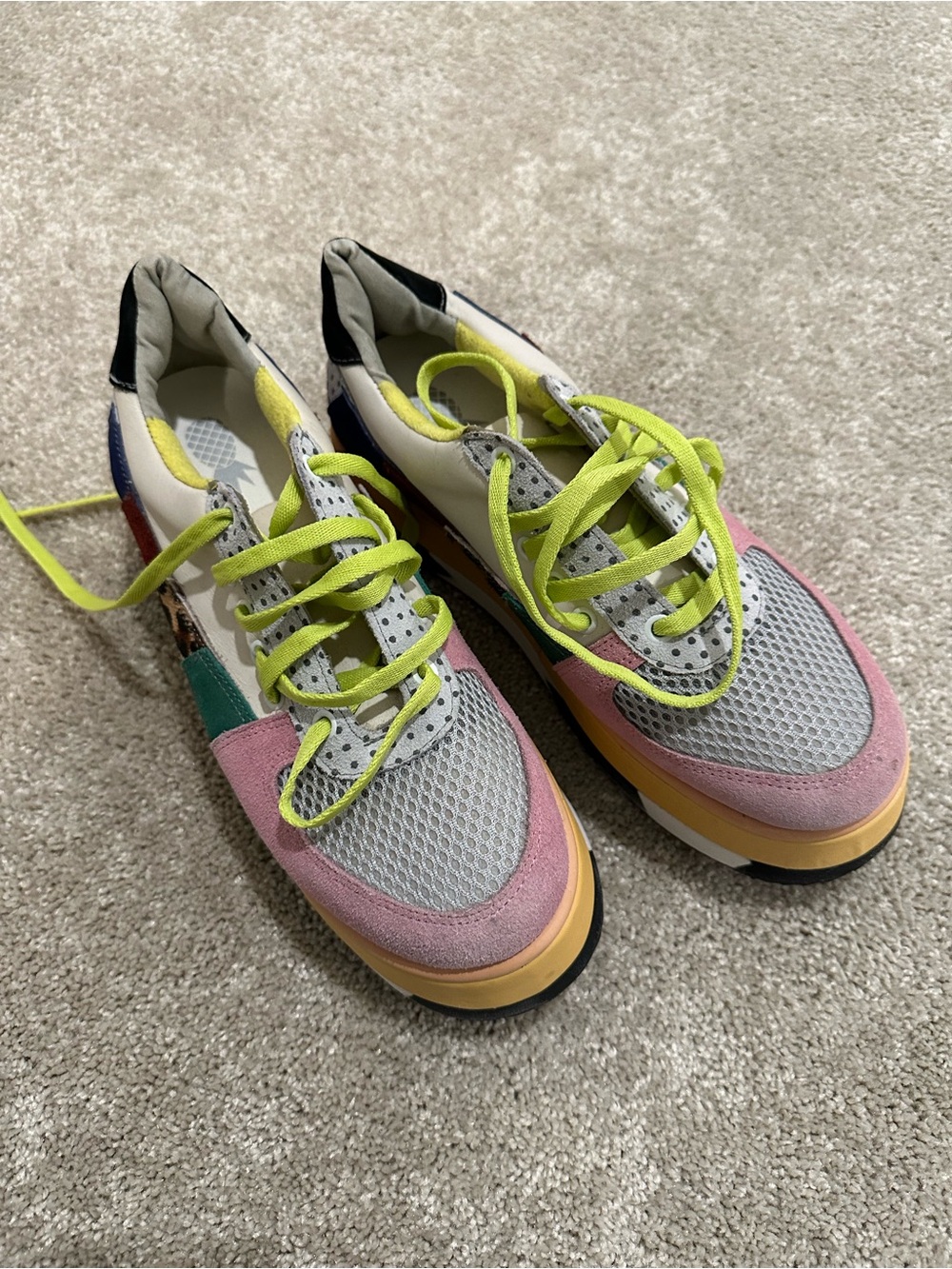 FARM Rio Multicolor Women's Sneakers — Pink, Lime & Gray